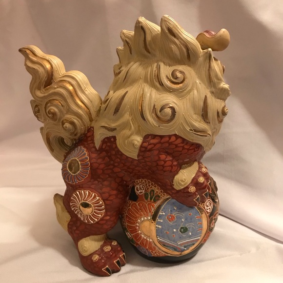 VTG Satsuma Porcelain Komainu Foo Dog Lion - Picture 4 of 16